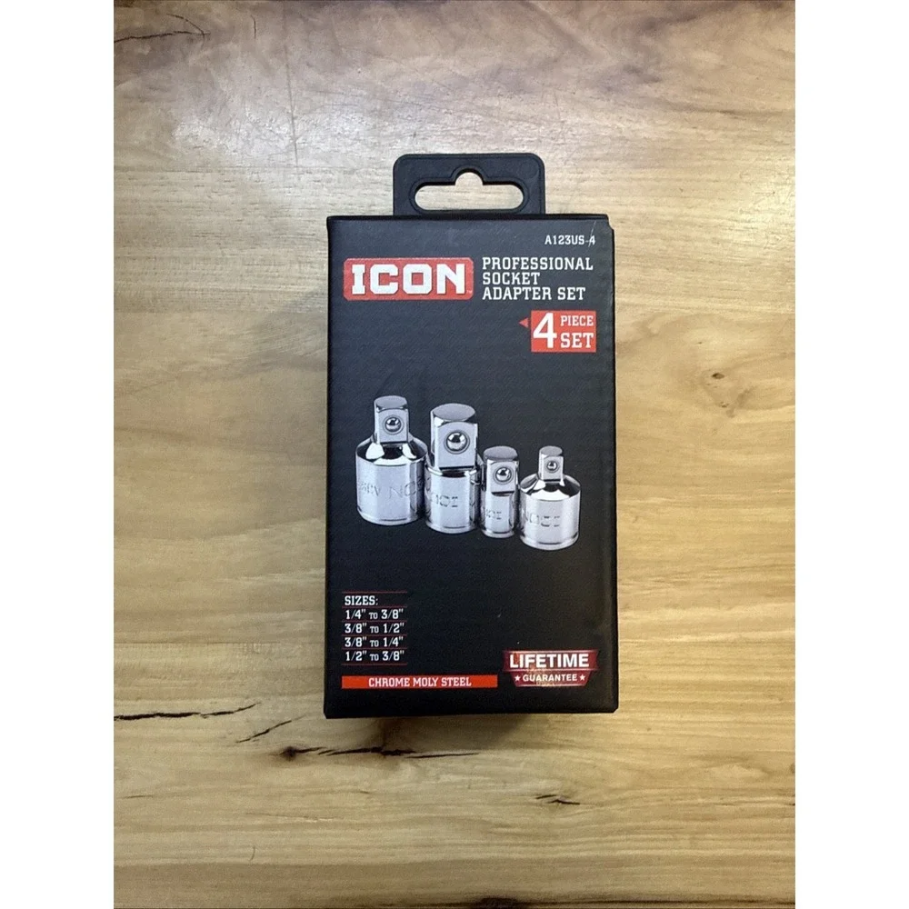 NEW ICON 4 pc Professional Socket Adapter Set A123US-4 57324, NEW
